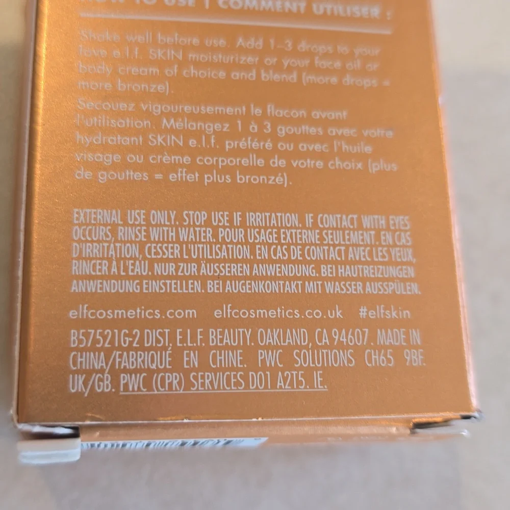 ELF Bronzing Drops in Pure Gold 1 fl oz Full Size
